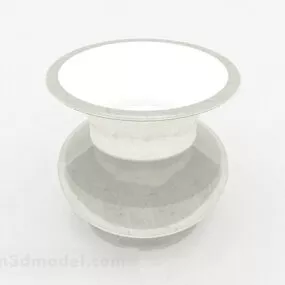Modern Style White Spittoon Vase 3d model