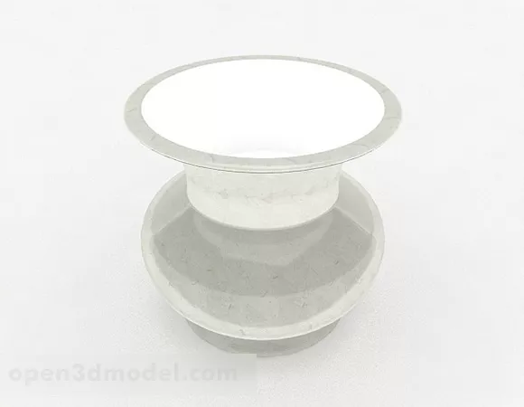 Modern Style White Spittoon Vase 3d model Modern Style White Spittoon Vase 3d model