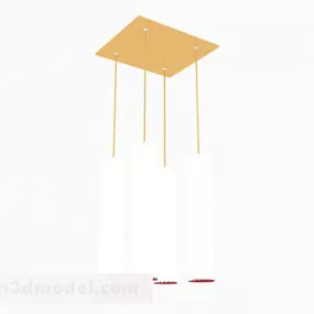 Modern White Square Chandelier 3d model