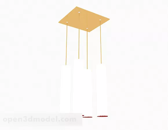 Modern White Square Chandelier 3d model Modern White Square Chandelier 3d model