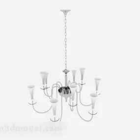 Modern Style White Trumpet Chandeliers 3d model