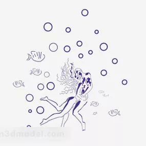 White Wallpaper Love Pattern 3d model