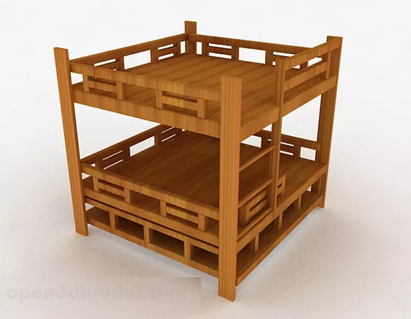 Modern Style Wooden Double Bed 3d model Modern Style Wooden Double Bed 3d model