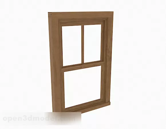 Wooden Up And Down Sliding Window 3d model Wooden Up And Down Sliding Window 3d model