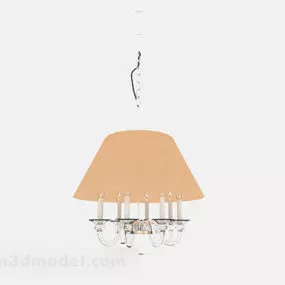 Modern Yellow Candlestick Crystal Chandelier 3d model