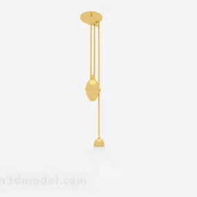 Modern Style Yellow Chandelier 3d model