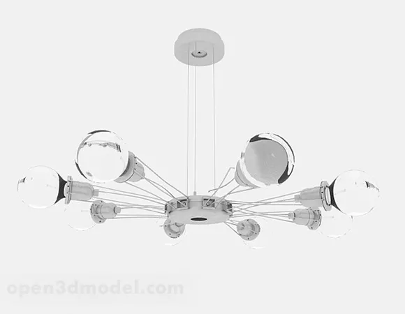 Modern Glass Living Room Chandelier 3d model Modern Glass Living Room Chandelier 3d model