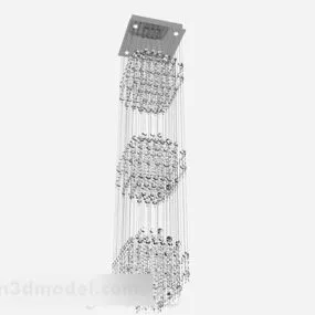 Modern Stylish Square Crystal Chandelier 3d model