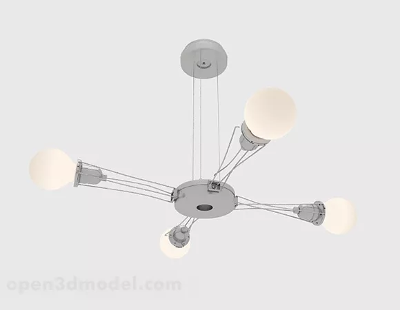 Stylish Metal Living Room Chandelier 3d model Stylish Metal Living Room Chandelier 3d model