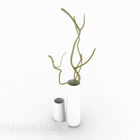 Modern Stylish White Straight Vase 3d model