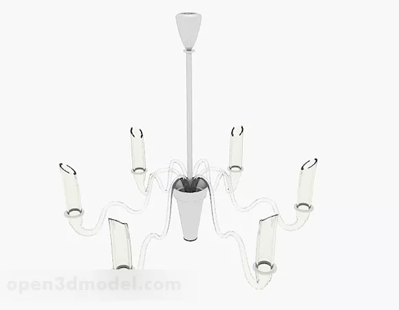 Modern Wave Shaped Chandelier 3d model Modern Wave Shaped Chandelier 3d model