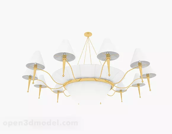 Modern White Chandelier 3d model Modern White Chandelier 3d model