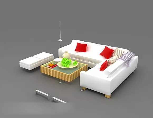 Modern White Home Combination Sofa 3d model Modern White Home Combination Sofa 3d model