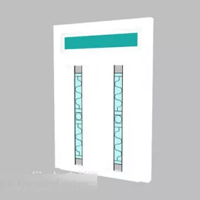 Modern White Wooden Door 3d model