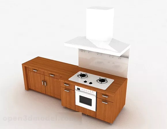 Modern Wooden Small Kitchen Cabinet 3d model Modern Wooden Small Kitchen Cabinet 3d model