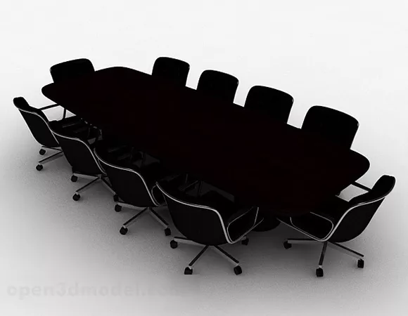 Modern Office Wooden Conference Table 3d model Modern Office Wooden Conference Table 3d model