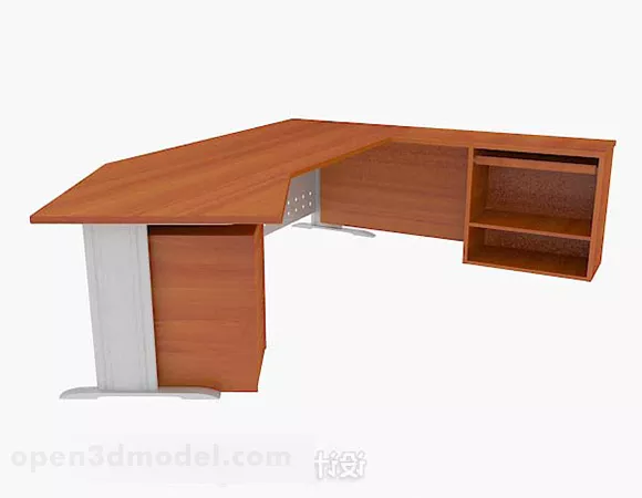 Modern Yellow Brown Wooden Simple Desk 3d model Modern Yellow Brown Wooden Simple Desk 3d model