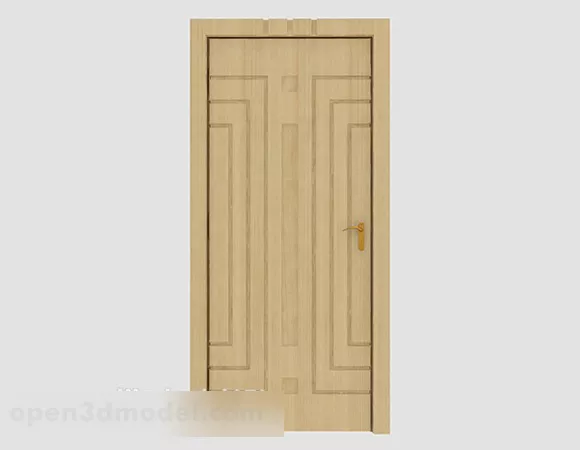 Modern Yellow Solid Wood Room Door 3d model Modern Yellow Solid Wood Room Door 3d model