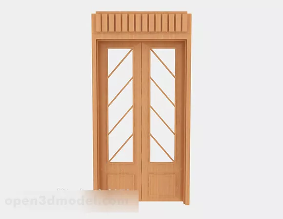 Modern Yellow Wooden Door 3d model Modern Yellow Wooden Door 3d model