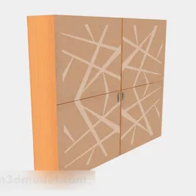 Modern Yellow Wooden Wardrobe 3d model
