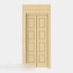 Monochrome Home Solid Wood Door 3d model