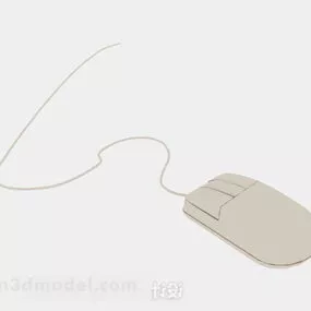 White Vintage Mouse 3d model