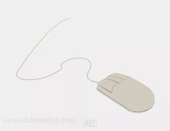 White Vintage Mouse 3d model White Vintage Mouse 3d model