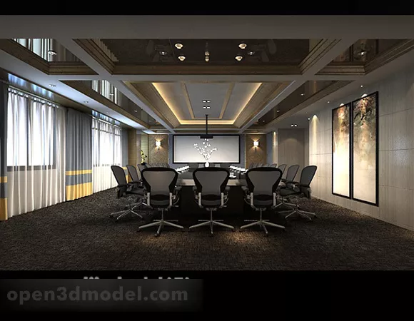 Multi-functional Conference Room Interior 3d model Multi-functional Conference Room Interior 3d model