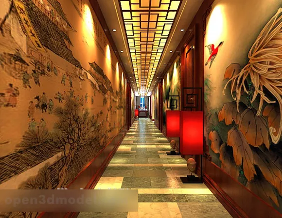 Futuristic Building Corridor 3d model