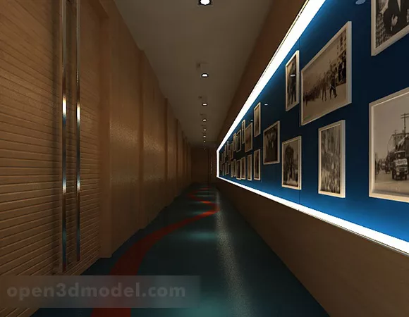 Arch Corridor Interior 3d model