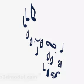 Music Symbol Pattern Wallpaper 3d model