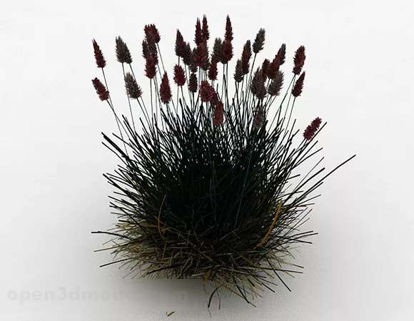 Garden Grass Pot Rectangular 3d model