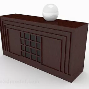 New Chinese Brown Office Cabinet 3d model
