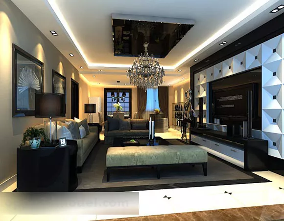 New Chinese Living Room Tv Cabinet Interior 3d model New Chinese Living Room Tv Cabinet Interior 3d model