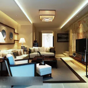 Chinese Living Room Ceiling Lamp Interior 3d model