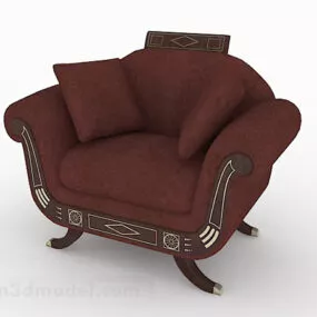 New Chinese Style Red Sofa Chair Furniture 3d model