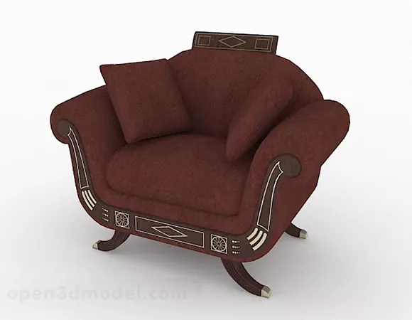 New Chinese Style Red Sofa Chair Furniture 3d model New Chinese Style Red Sofa Chair Furniture 3d model