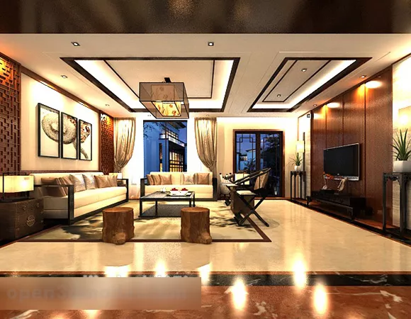 New Chinese Style Living Room Sofa Interior 3d model New Chinese Style Living Room Sofa Interior 3d model