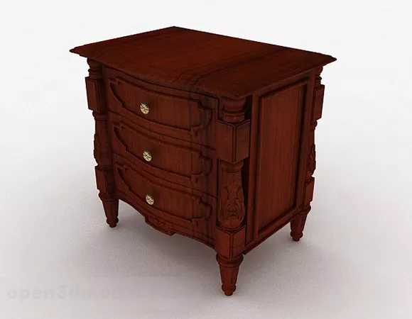 Chinese Style Wooden Bedside Table Furniture 3d model Chinese Style Wooden Bedside Table Furniture 3d model