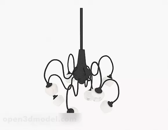 Nordic Black And White Chandelier 3d model Nordic Black And White Chandelier 3d model