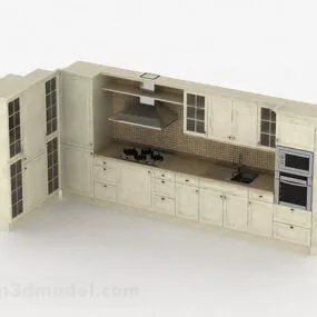 American L Shaped Upper And Lower Cabinet 3d model