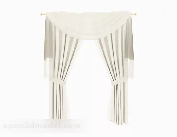 Off-white Home Simple Curtain 3d model Off-white Home Simple Curtain 3d model