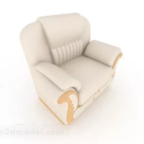 Off-white Home Simple Single Sofa 3d model