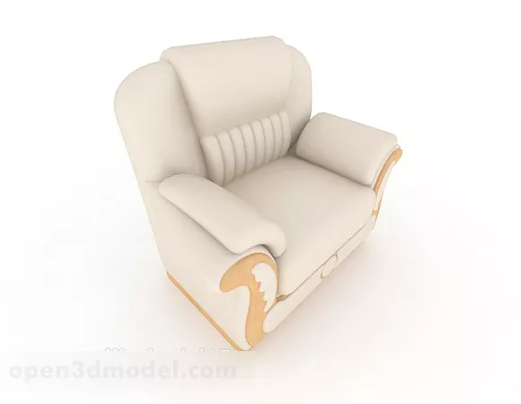 Off-white Home Simple Single Sofa 3d model Off-white Home Simple Single Sofa 3d model