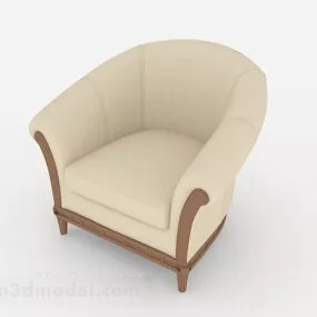 Off-white Home Single Sofa 3d model