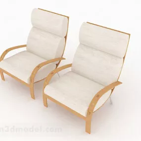 Off-white Leisure Chair Combination Design 3d model