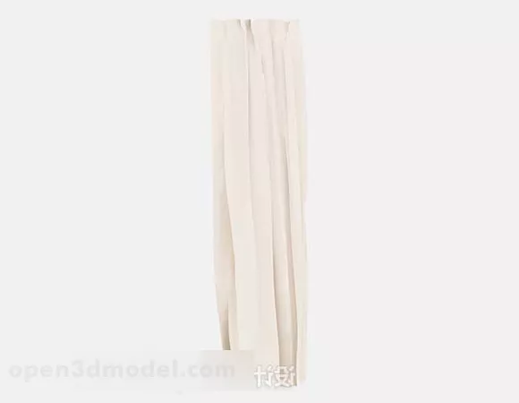 Off-white Fabric Minimalist Curtain 3d model Off-white Fabric Minimalist Curtain 3d model