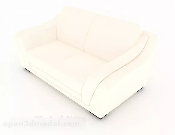 Off-white Minimalist Home Double Sofa 3d model Off-white Minimalist Home Double Sofa 3d model