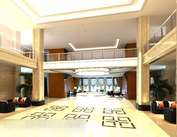 Office Building Lobby Interior 3d model Office Building Lobby Interior 3d model