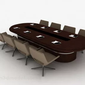 Office Conference Table And Chair V1 3d model